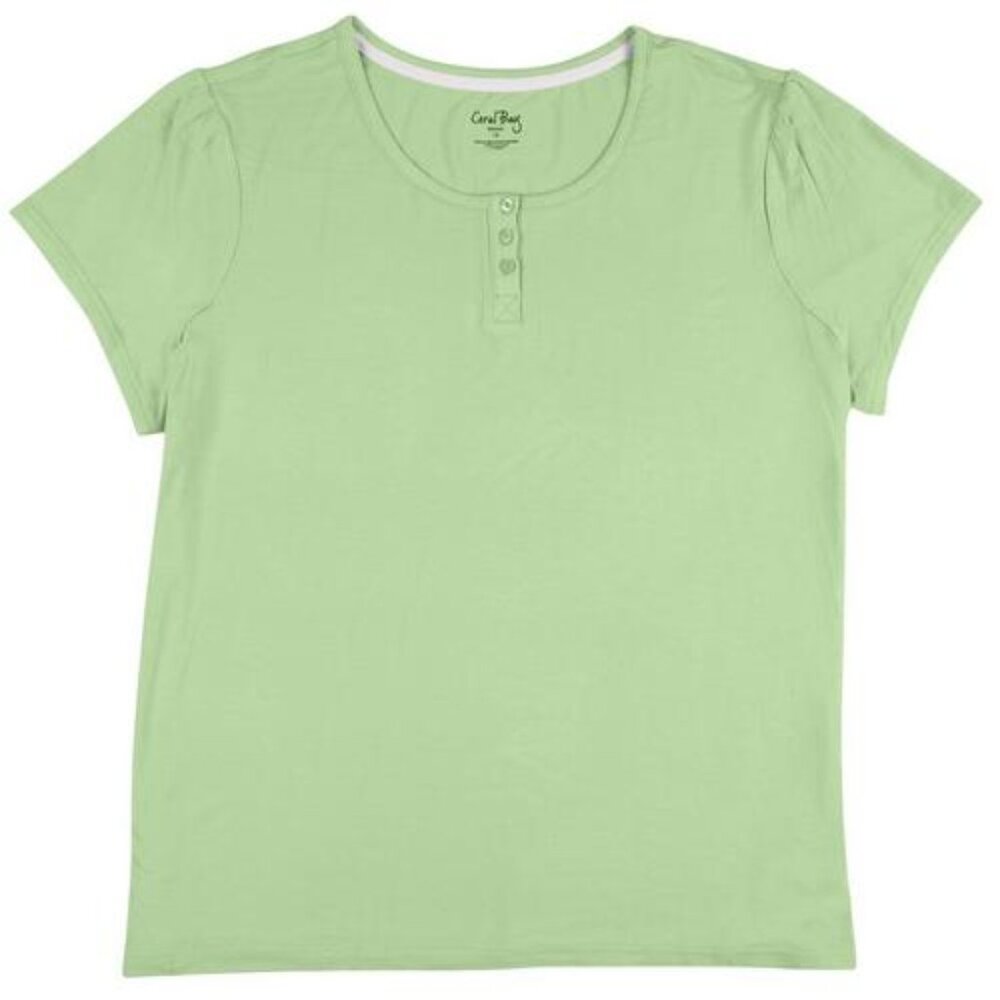 🚨DEAL! 485 Coral Bay Plus Solid Scoop Neck Short Sleeve Pajama Top Size: 3X NWT